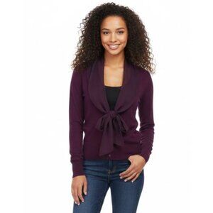 MEXX Metropolitan dark purple long sleeves cropped open front cardigan Small